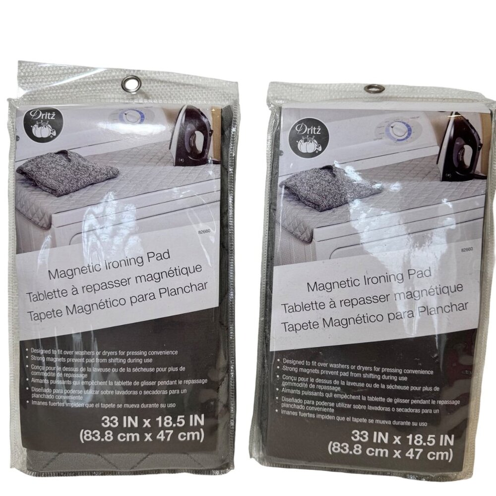 Dritz Magnetic Ironing Pad 33x18.5in Heat Reflective Cotton Set of 2